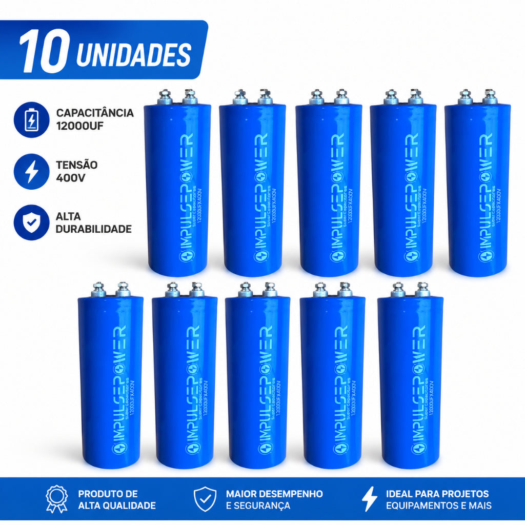 Kit 10 Super Ultra Capacitor 400v Para Sistema High Voltage