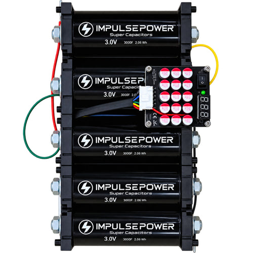 Super Capacitor Black 15v 5000f 10.000 Cca Com Voltímetro Digital